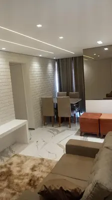 Uma área de estar em Apartmento em Fortaleza, Residencial Monique