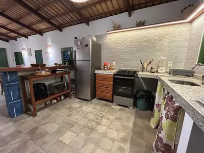 A cozinha ou kitchenette de Casa Sabiá, Praia de Peroba, CE