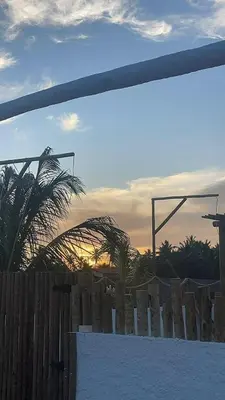 O nascer ou o pôr do sol visto a partir da casa de férias