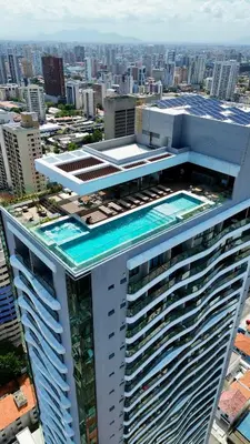 Uma vista geral de Fortaleza ou a vista da cidade a partir do apartamento