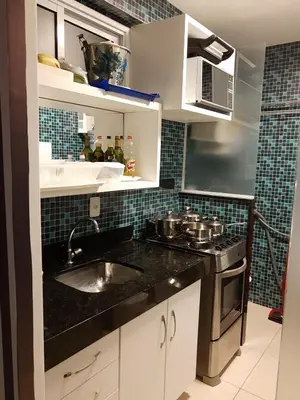 A cozinha ou kitchenette de Apto Charmoso Praia do Futuro - Fortaleza CE