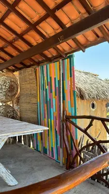 Uma varanda ou terraço em Casas do Ton na Praia da Redonda