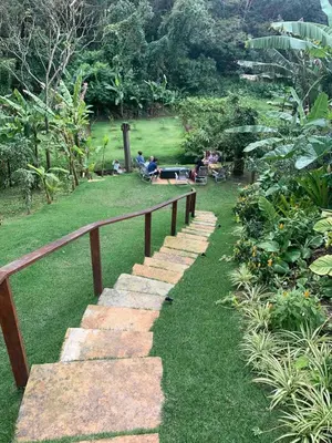 Um jardim no exterior de Casas do Ton Guaramiranga, no Cond Mont Flor Condominium