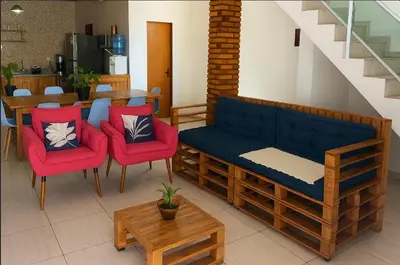 Uma área de estar em Casa Lopes Beach