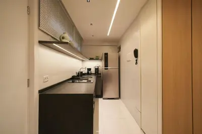 A cozinha ou kitchenette de Apartamento Beira-mar com Academia no Mucuripe