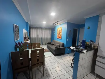 Uma área de estar em Apartamento com vista para o Mar - Praia do Futuro