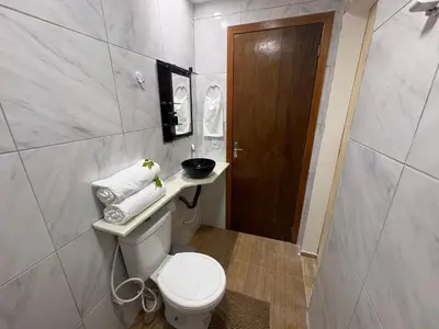 Uma casa de banho em Chalé Cabana