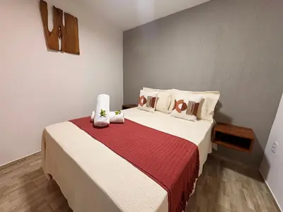 Uma cama ou camas num quarto em Chalé Cabana