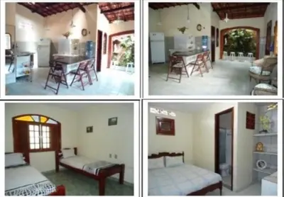 Uma cama ou camas num quarto em Aconchego da serra no centro de Pacoti