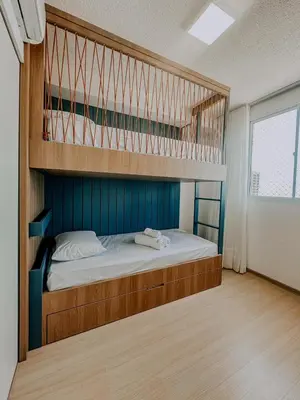 Uma cama ou camas num quarto em Apartamento com vista mar - 1206
