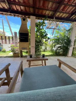 Uma área de estar em Casa Madalena - Praia de Lagoa do Mato