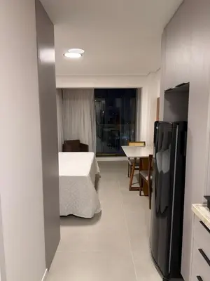Uma cama ou camas num quarto em Beach class Meireles -412