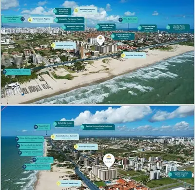 Uma vista do mar geral ou uma vista do mar a partir do apartamento