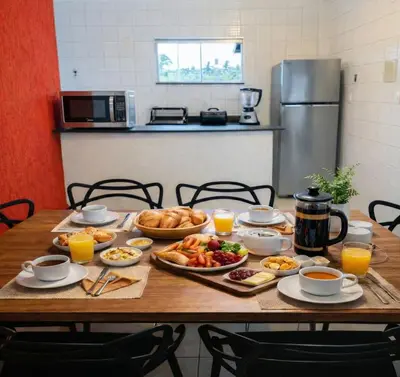 A cozinha ou kitchenette de Apartamento Completo com Piscina e vista do mar a 5m do Beach Park