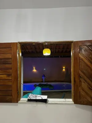 A piscina em ou perto de Casa de praia com piscina