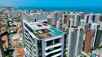 Uma vista geral de Fortaleza ou a vista da cidade a partir do apartamento