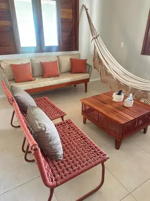 Uma área de estar em Villa Familia Preá