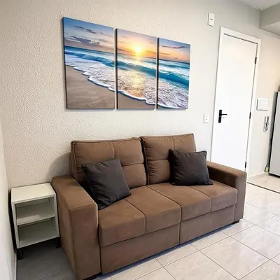 A planta de Apto Frente Mar com 2 Quartos - Praia do Futuro