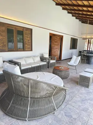 Uma área de estar em Villa Familia Preá