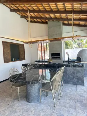 Uma área de estar em Villa Familia Preá
