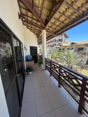 Uma varanda ou terraço em Apartamento frente para o Mar na Praia das Fontes