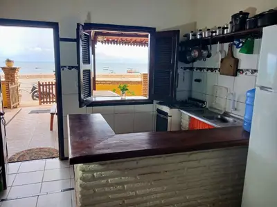 A cozinha ou kitchenette de Chales lua mar e sol