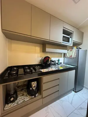 A cozinha ou kitchenette de Apartamento Pé na areia Praia do futuro