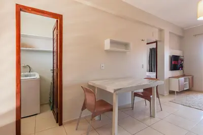 Uma televisão e/ou sistema de entretenimento em Cumbuco Residence #309 - 2 quartos by Carpediem
