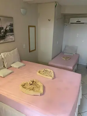 Uma cama ou camas num quarto em Hospedagem Terral Beach Canoa Quebrada