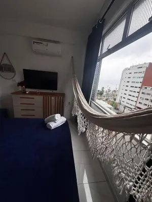 A planta de Flat com vista mar E localização perfeita