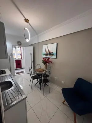A planta de Flat com vista mar E localização perfeita