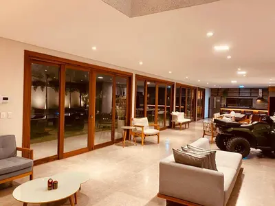 Uma área de estar em Beachousebrazil - Luxury Beach Vila Praia do Preá