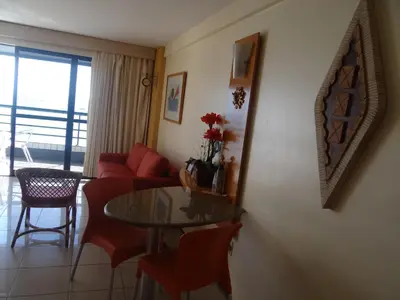 Uma área de estar em Apartamento Em Andar Alto com Vista Mar Meireles