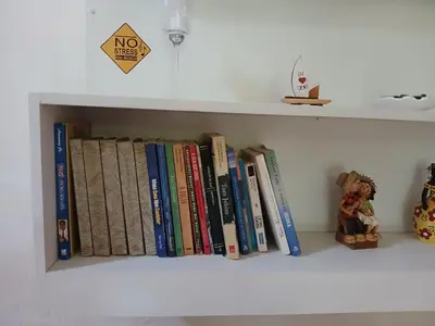 A biblioteca deste apartamento