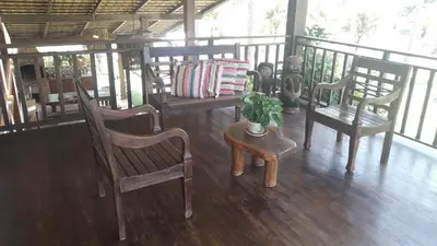 Uma varanda ou terraço em Villas de Guajirú, Casa 1