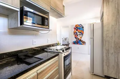 A cozinha ou kitchenette de Beach front Varandas Do Mar