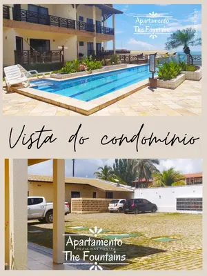 A piscina em ou perto de THE FOUNTAINS 110 - Apartamento em lindo condomínio pé na areia da Praia das Fontes em Beberibe - CE