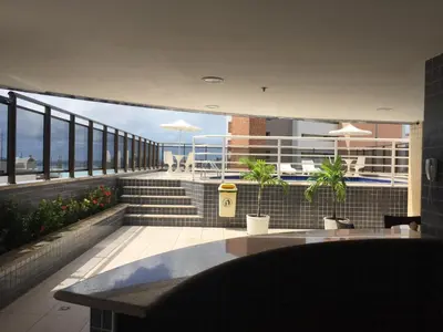 Uma varanda ou terraço em Flat Praia de Iracema Vista Mar