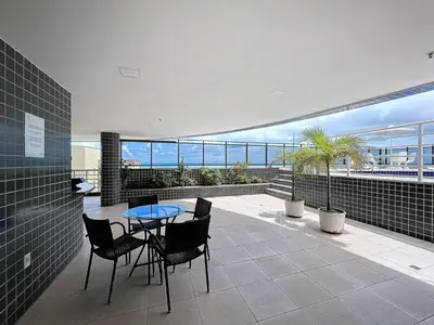 Uma varanda ou terraço em Flat Praia de Iracema Vista Mar