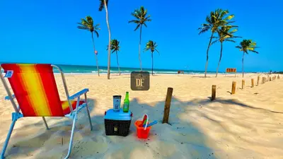 Uma praia em ou perto da casa de férias