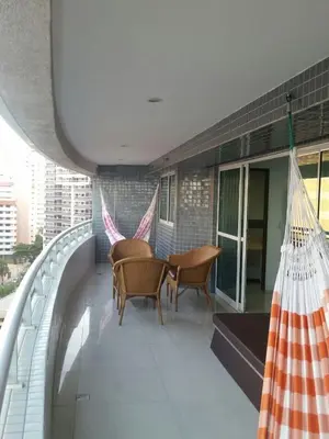 Uma varanda ou terraço em Apartamento Vista Mar 4 Suítes