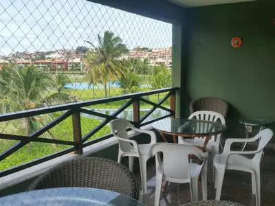 Uma varanda ou terraço em Resort Aquaville Apartmento