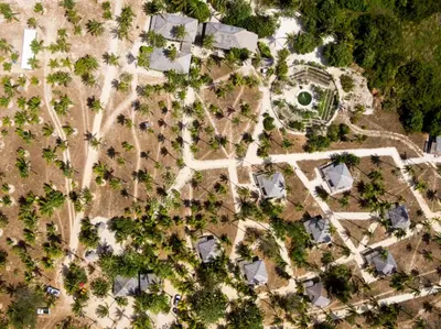 Uma vista aérea de Rancho Do Peixe