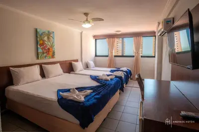 Uma cama ou camas num quarto em Rede Andrade Casa Blanca