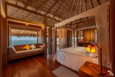 Uma cama ou camas num quarto em Jaguaribe Lodge e Kite