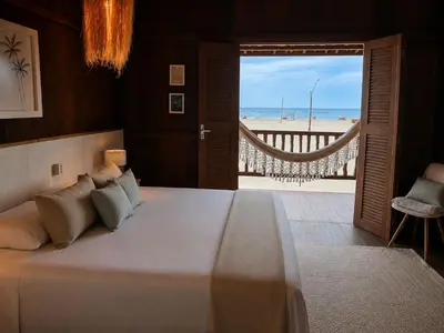 Uma cama ou camas num quarto em Casa Dunas Barrinha
