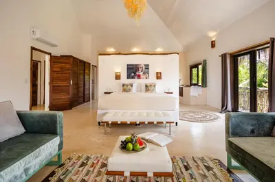 Uma área de estar em Casa Elea