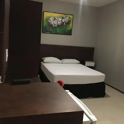 Uma cama ou camas num quarto em Abolição Praia Hotel