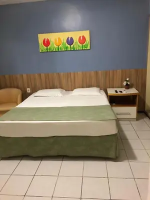 Uma cama ou camas num quarto em Raio de Sol Praia Hotel