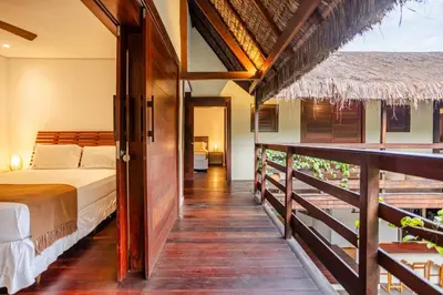 Uma cama ou camas num quarto em Villa Niros - Aldeia Jericoacoara